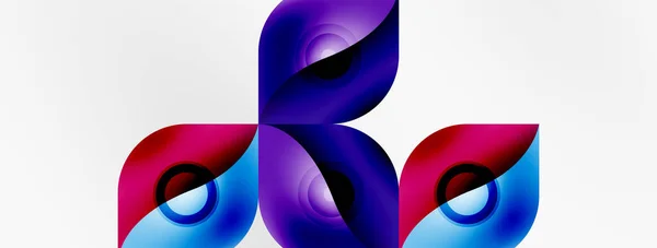Vector Abstract Geometric Background Techno Flower Petals Concept Wallpaper Texture — Stock Vector