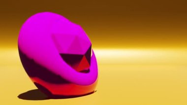 Animation abstract background. Shiny lights, futuristic surface with glossy metallic 3d geometric form motion graphics