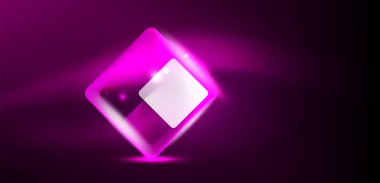 Neon parıldayan tekno çizgiler ve oklar, yüksek teknolojili soyut arkaplan şablonu