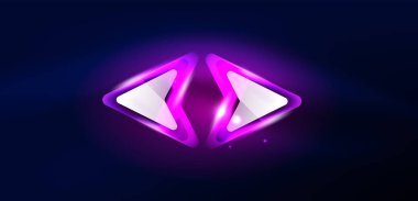 Neon hız oku ve çizgi arka planı şekillendirir. Parlak arka planlı yüksek teknoloji konsepti. Karanlıkta parlayan ışık efekti