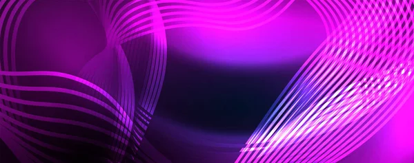 Techno Neon Hullámok Dinamikus Elektromos Mozgás Sebesség Koncepció Táblák Tapéta — Stock Vector