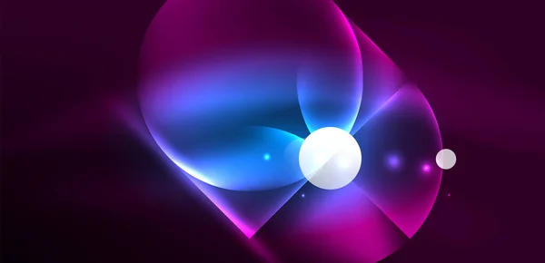 ネオン輝く円ベクトル抽象的な背景 — ストックベクタ