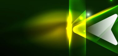 Neon parıldayan tekno çizgiler ve oklar, yüksek teknolojili soyut arkaplan şablonu