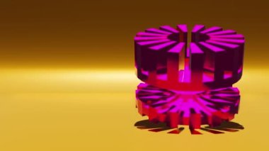 3d glass gear background motion graphics, seamless looping video