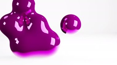Krom sıvı baloncuklar şişiriliyor, dikişsiz animasyon tekno arka plan. 3D hareket grafikleri soyut döngüleme gelecekçi arka grup