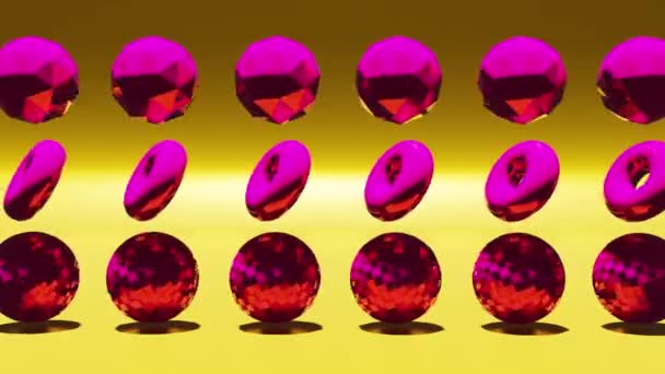 Animation Wallpaper Rotating Glossy Ball Torus Sphere Futuristic Scene Geometric — 비디오