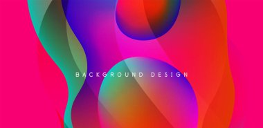 Soyut arkaplan sıvısı kabarcıkları ve dalga elementleri. Kapaklar, şablonlar, el ilanları, afişler, broşürler, afişler için şablon