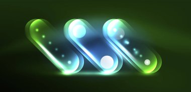 Soyut parlak neon ışıklı tekno daireler arka planı