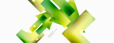 Dinamik bileşim, parlak geometrik şekiller soyut arkaplan. Duvar kağıdı, afiş, arkaplan veya iniş için moda tekno iş şablonu