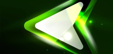 Neon parıldayan tekno çizgiler ve oklar, yüksek teknolojili soyut arkaplan şablonu