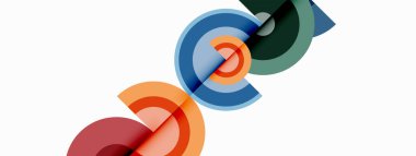 Gölgeler ile çevreler küçük geometrik bileşim soyut arkaplan