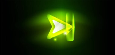 Neon parıldayan tekno çizgiler ve oklar, yüksek teknolojili soyut arkaplan şablonu