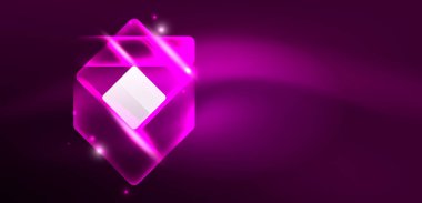 Neon parıldayan tekno çizgiler ve oklar, yüksek teknolojili soyut arkaplan şablonu