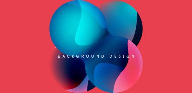 Bright abstract background glossy shiny circle and sphere composition. Minimalist geometric vector Illustration For Wallpaper, Banner, Background, Card