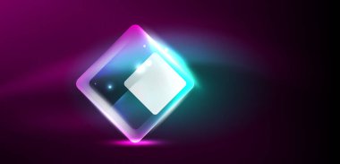 Neon parıldayan tekno çizgiler ve oklar, yüksek teknolojili soyut arkaplan şablonu