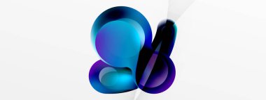 Fluid abstract background. Liquid color gradients composition. Round shapes and circle flowing design for wallpaper, banner, background or landing