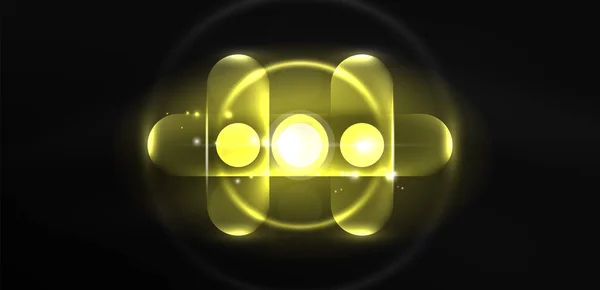 Абстрактные Светящиеся Неоновые Светотехнические Круги Фона — стоковый вектор
