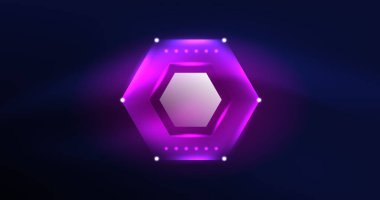 Soyut arkaplan neon altıgen vektör çizimi