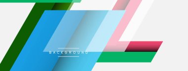 Vektör arkaplanı. Gölge efektli soyut örtüşen renk çizgileri tasarımı. Duvar kağıdı afişi için resim arkaplanı veya iniş sayfası