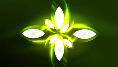 Soyut arka plan vektörü neon parlayan geometrik elementler. Duvar kağıdı, afiş, arkaplan, iniş sayfası, duvar resimleri, davetiyeler, posterler için yüksek teknoloji tasarımı