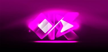 Neon parıldayan tekno çizgiler ve oklar, yüksek teknolojili soyut arkaplan şablonu