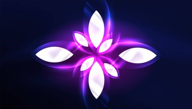 Soyut arka plan vektörü neon parlayan geometrik elementler. Duvar kağıdı, afiş, arkaplan, iniş sayfası, duvar resimleri, davetiyeler, posterler için yüksek teknoloji tasarımı