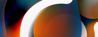 Fluid abstract background. Liquid color gradients composition. Round shapes and circle flowing design for wallpaper, banner, background or landing