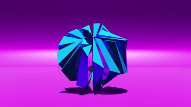 Animation Tapete Rotierende Glänzende Metallische Blume Futuristische Szene Mit Geometrischem — Stockvideo