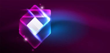 Neon parıldayan tekno çizgiler ve oklar, yüksek teknolojili soyut arkaplan şablonu