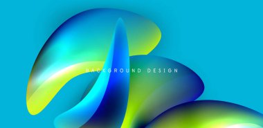 Soyut arkaplan renklerine sahip güzel sıvı şekiller