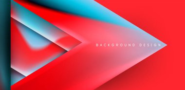 Örtüler, şablonlar, el ilanları, broşürler, afişler için üstüste binen üçgenler ve sıvı gradyanlarla soyut fırın