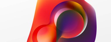 Fluid abstract background, round shapes and circle flowing design for wallpaper, banner, background or landing