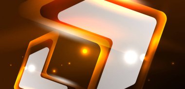 Neon parıldayan tekno çizgiler ve oklar, yüksek teknolojili soyut arkaplan şablonu