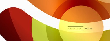 Renkli geometrik şekilli soyut arkaplan. Yuvarlak şekilli, daire ve çizgilerle çok güzel bir arka plan. Geometrik tasarım. Vektör illüstrasyonu