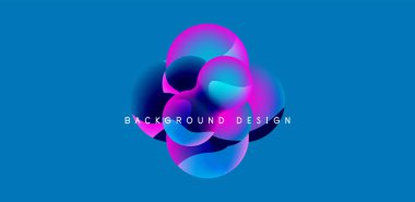 Bright abstract background glossy shiny circle and sphere composition. Minimalist geometric vector Illustration For Wallpaper, Banner, Background, Card