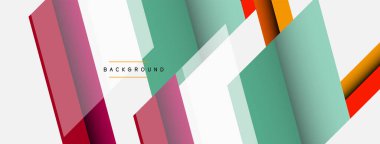 Vektör arkaplanı. Gölge efektli soyut örtüşen renk çizgileri tasarımı. Duvar kağıdı afişi için resim arkaplanı veya iniş sayfası