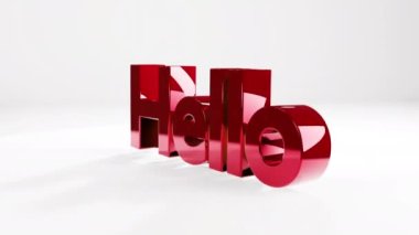 Merhaba parlak 3d metin döngüsü canlandırma arkaplanı