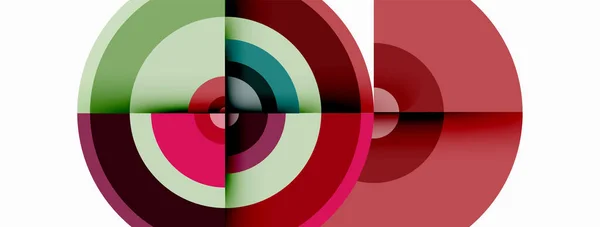 Cercles Avec Ombres Composition Géométrique Minimale Tendance Fond Abstrait — Image vectorielle