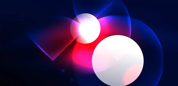 Abstract Achtergrond Glanzend Gloeiende Neon Kleur Ronde Elementen Cirkels Techno — Stockvector