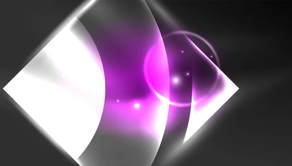 Abstrakcyjne Tło Techno Neon Świecące Kształty Koła Okrągłe Elemety Efektami — Wektor stockowy