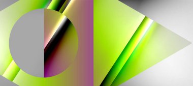 Trendy minimal geometric composition abstract background. Shadow lines and lights on glossy triangles backdrop. Vector Illustration For Wallpaper, Banner, Background, Card, Book Illustration