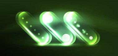 Soyut parlak neon ışıklı tekno daireler arka planı