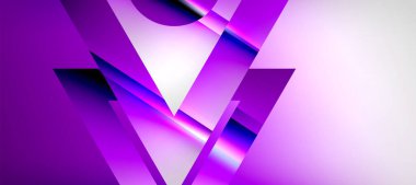 Trendy minimal geometric composition abstract background. Shadow lines and lights on glossy triangles backdrop. Vector Illustration For Wallpaper, Banner, Background, Card, Book Illustration