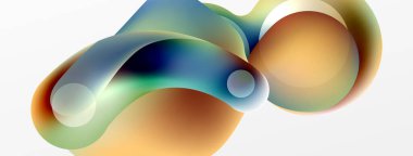 Fluid abstract background, round shapes and circle flowing design for wallpaper, banner, background or landing