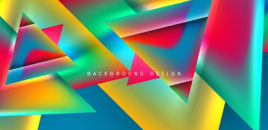 Renkli sıvı gradyanlı gelecekçi üçgen vektörü soyut arkaplan