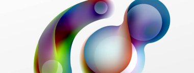 Fluid abstract background, round shapes and circle flowing design for wallpaper, banner, background or landing