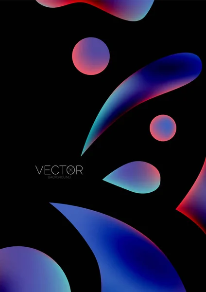 Fluid Water Drop Shape Composition Abstract Background Vector Illustration Banner — Stockvektor