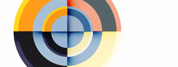 影のある円トレンディーな最小幾何学組成抽象的な背景 — ストックベクタ