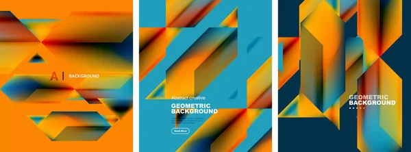 Absztrakt Háttérrel Átfedő Geometriai Elemek Összetétele Vektor Illusztráció Tapéta Banner — Stock Vector