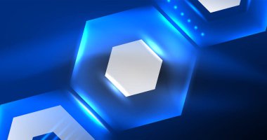 Neon altıgen arka plan. Duvar kağıdı, afiş, arkaplan, iniş sayfası, duvar resimleri, davetiyeler, posterler için yüksek teknoloji tasarımı